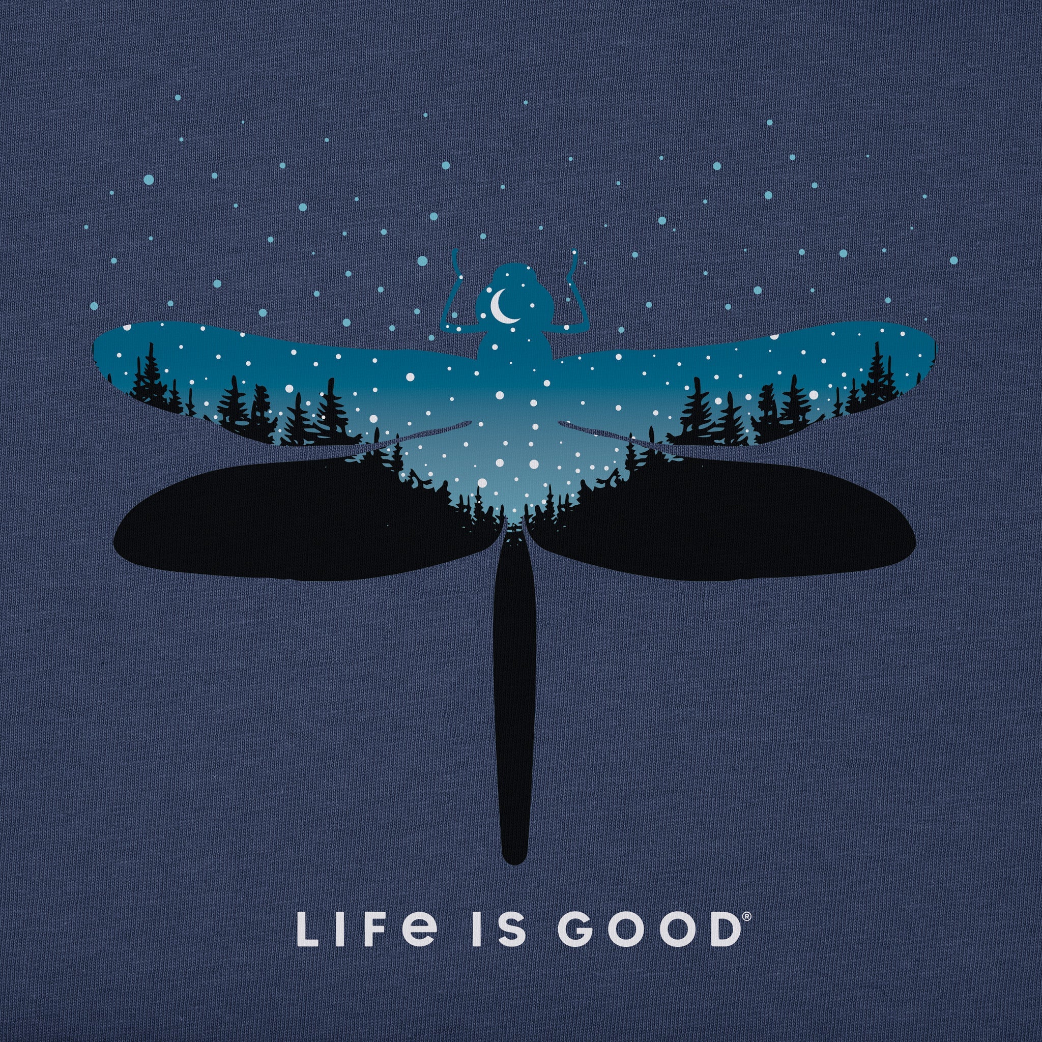 Women's Celestial Dragonfly Landscape Long Sleeve Crusher Tee