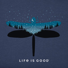 Women's Celestial Dragonfly Landscape Long Sleeve Crusher Tee
