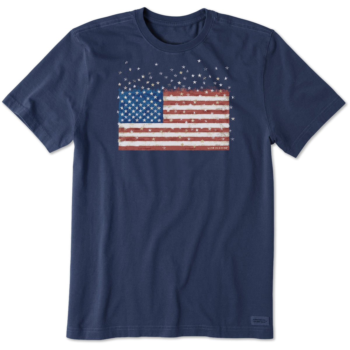Men's Trailing Stars Flag Short Sleeve Crusher Tee