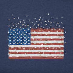 Men's Trailing Stars Flag Short Sleeve Crusher Tee
