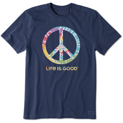 Men's Tie Dye Peace Sign Short Sleeve Crusher Tee