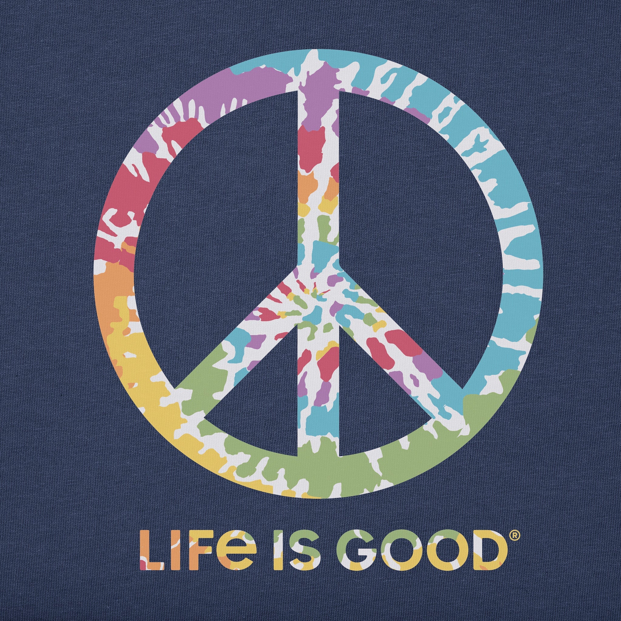 Men's Tie Dye Peace Sign Short Sleeve Crusher Tee