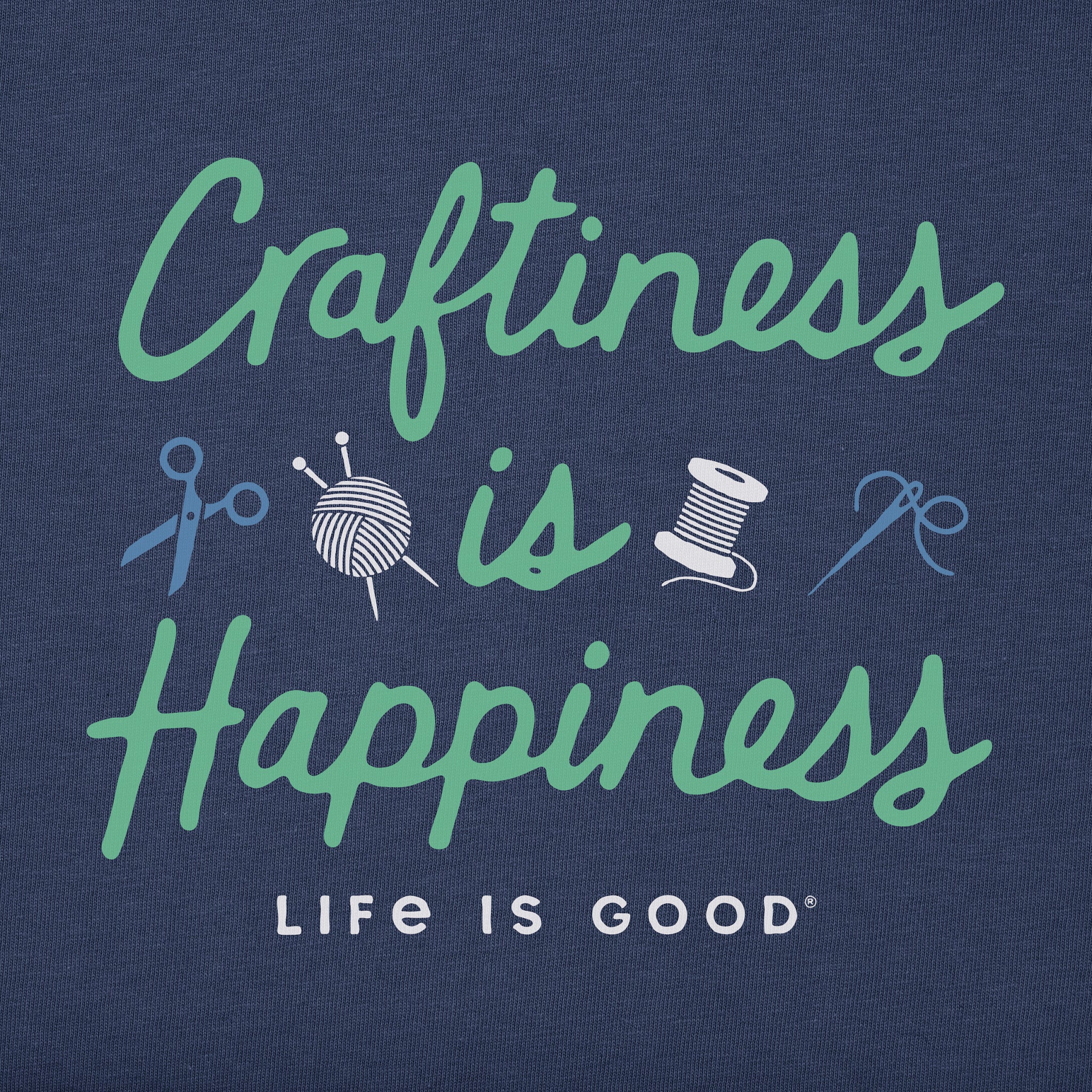 Women's Craftiness is Happiness Short Sleeve Crusher Tee