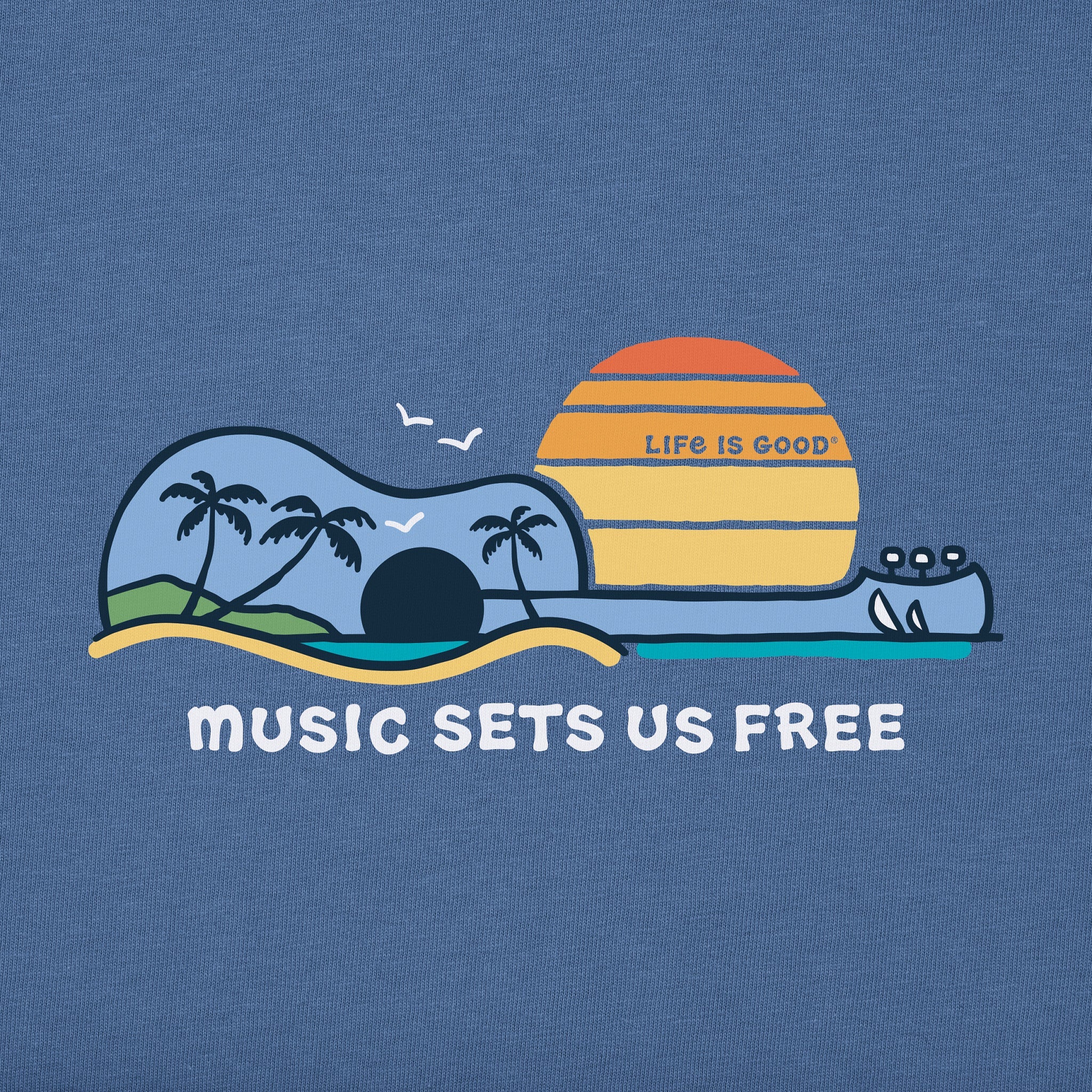 Men's Beach Guitarscape Short Sleeve Crusher Tee