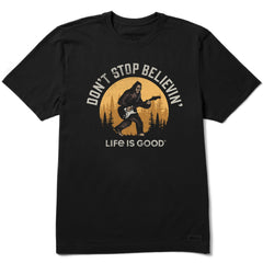 Men's Don't Stop Believin' Bigfoot Short Sleeve Crusher Tee