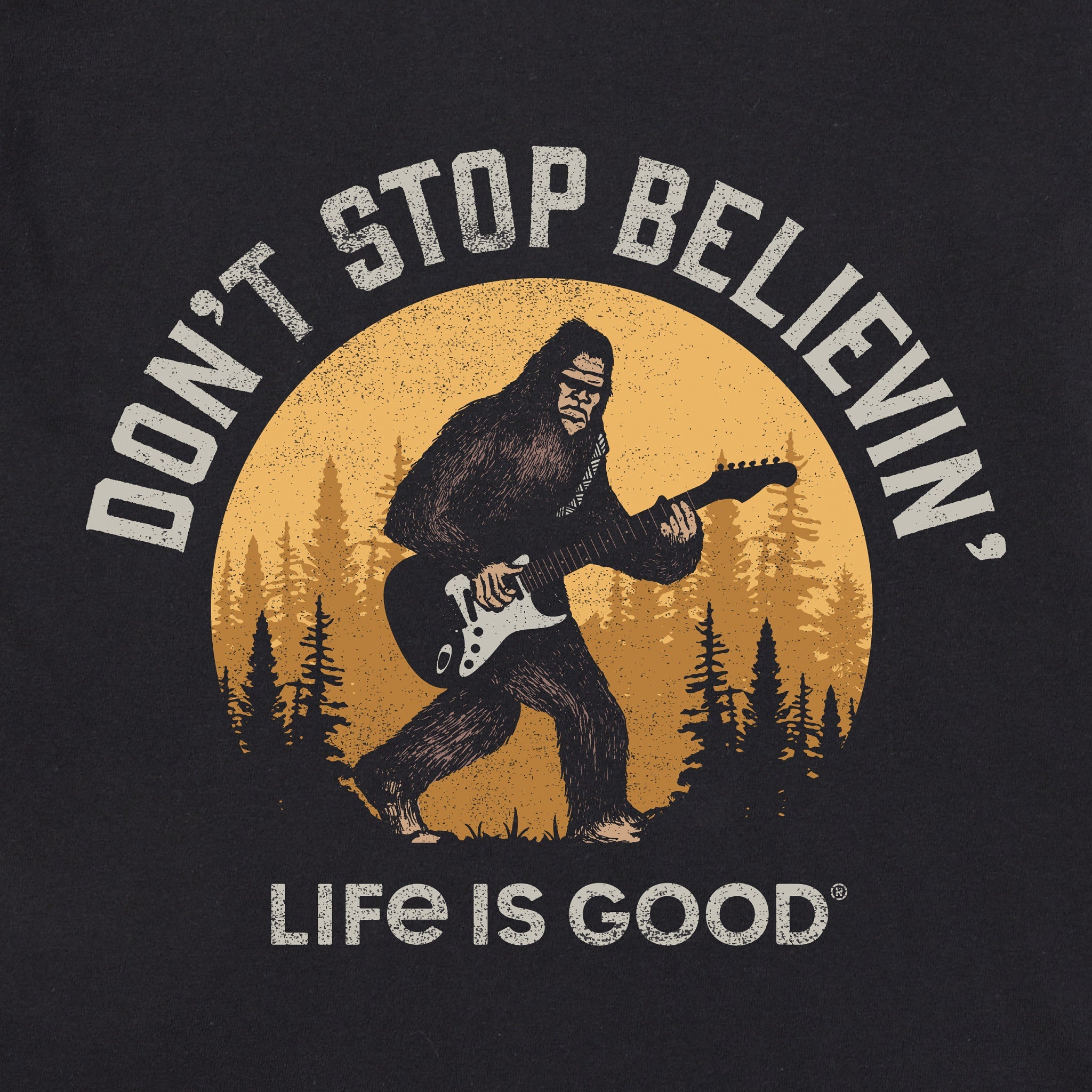 Men's Don't Stop Believin' Bigfoot Short Sleeve Crusher Tee