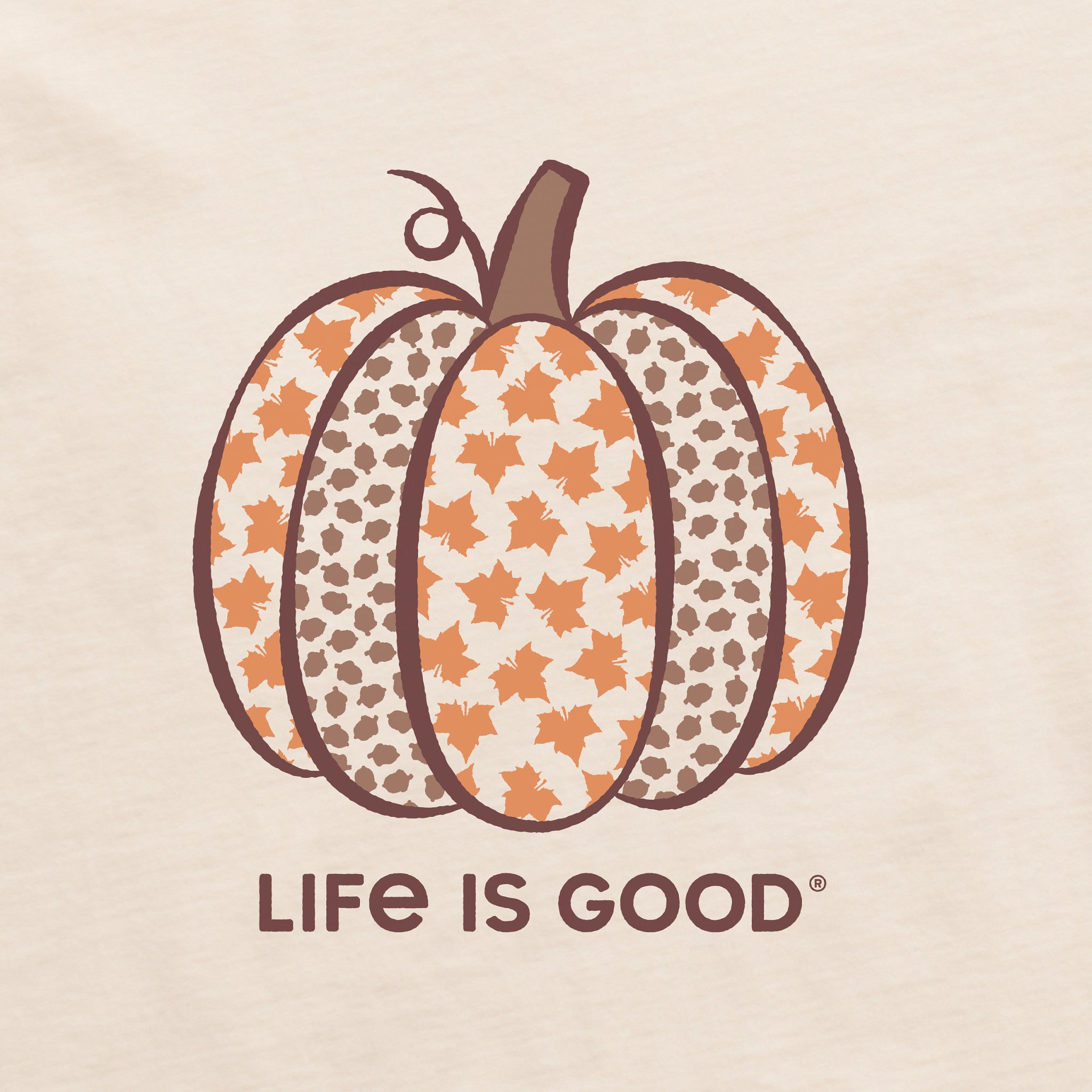Women's Fall Pattern Pumpkin Short Sleeve Crusher Tee