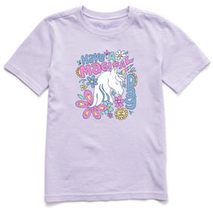 Kids Magical Day Unicorn Short Sleeve Crusher Tee