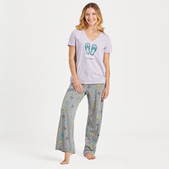 Women's Flip Flop Pattern Snuggle Up Sleep Pant