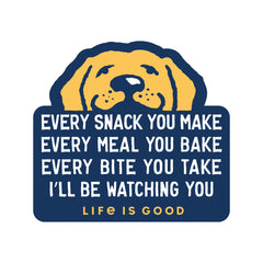 I'll Be Watching You Yellow Lab Small Die Cut Decal