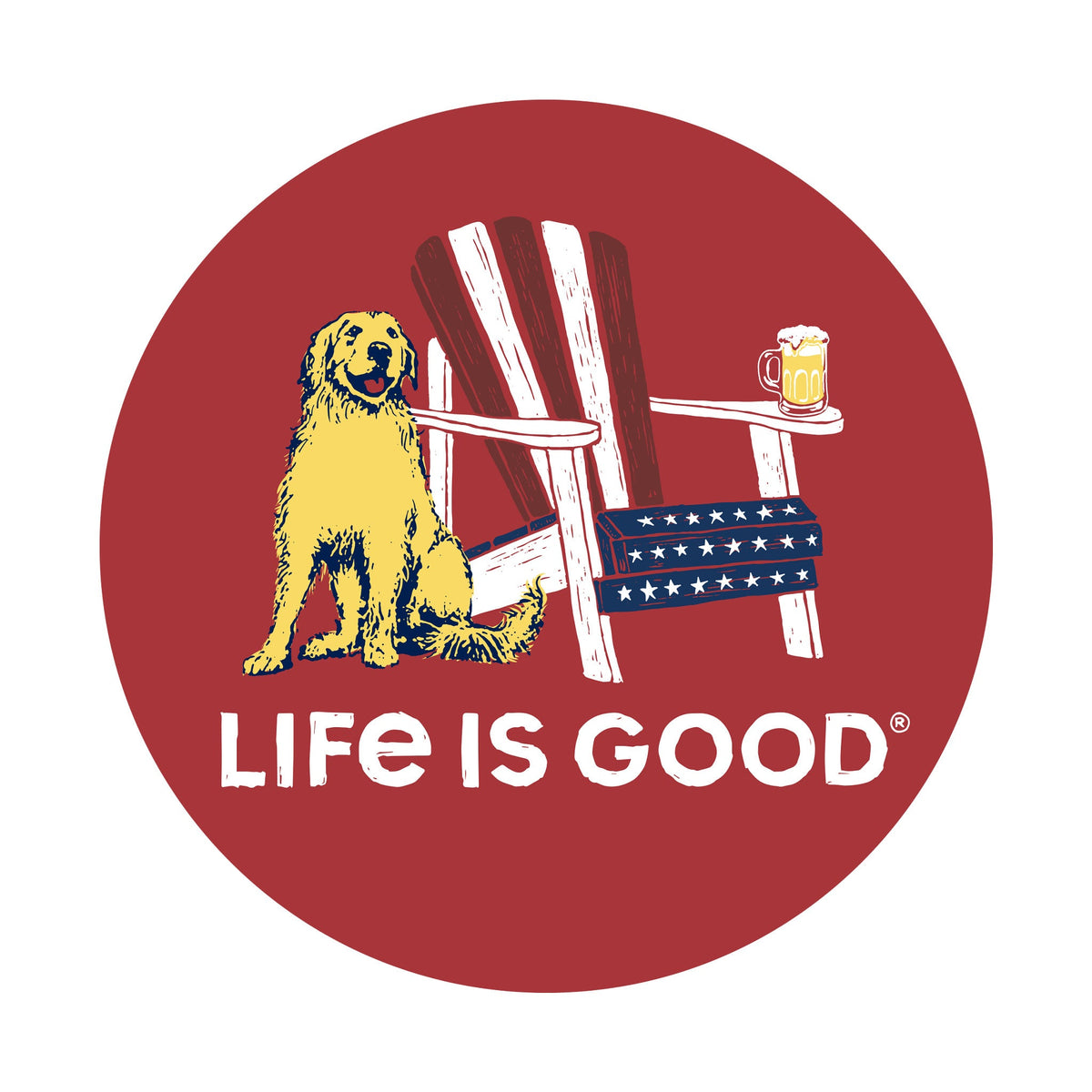 American Adirondack Beer 4" Circle Sticker