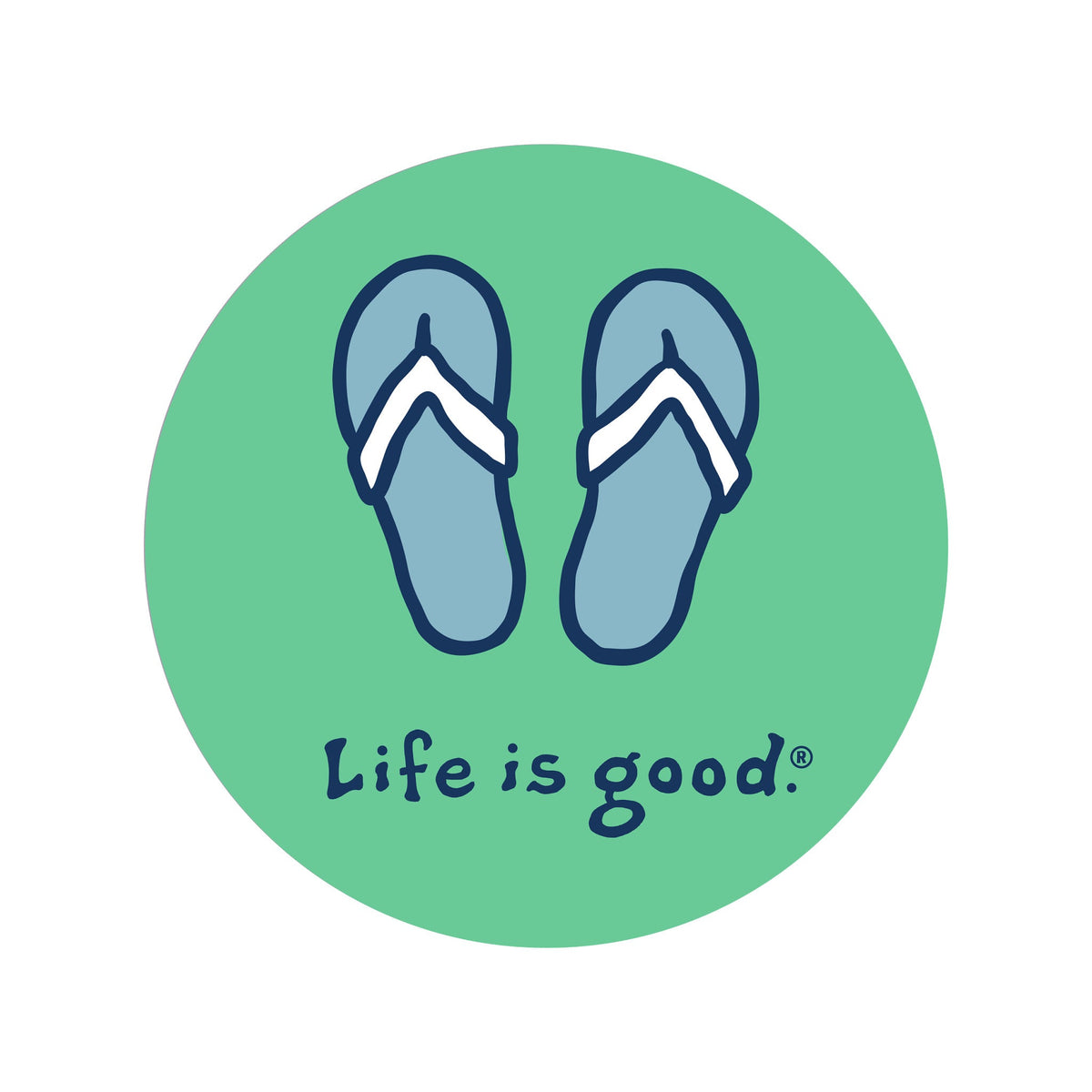 Flip Flops 4" Circle Sticker