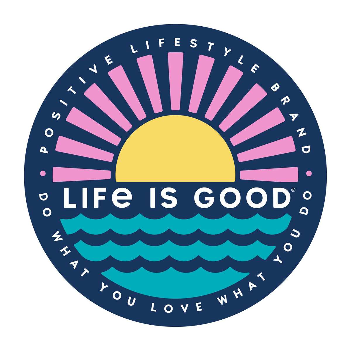 Sunset on the Water 4" Circle Sticker