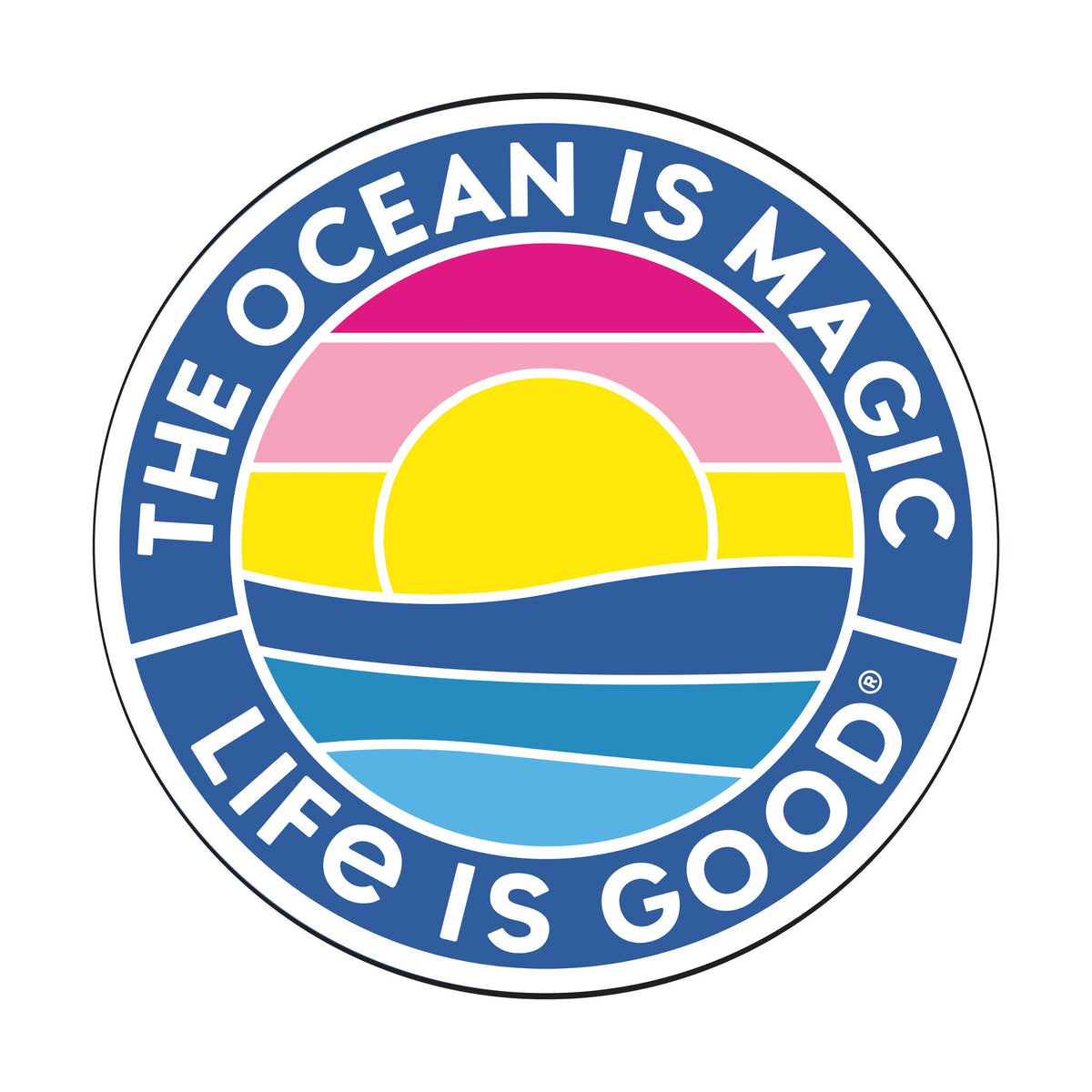 The Ocean Is Magic Coin 4" Circle Sticker