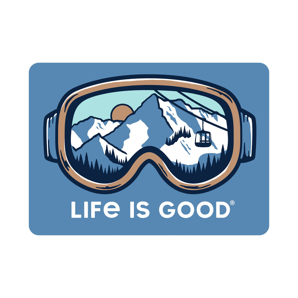 Ski Goggle Landscape Die Cut Sticker