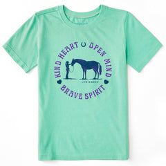 Kids Kind Brave Horse Short Sleeve Crusher Tee