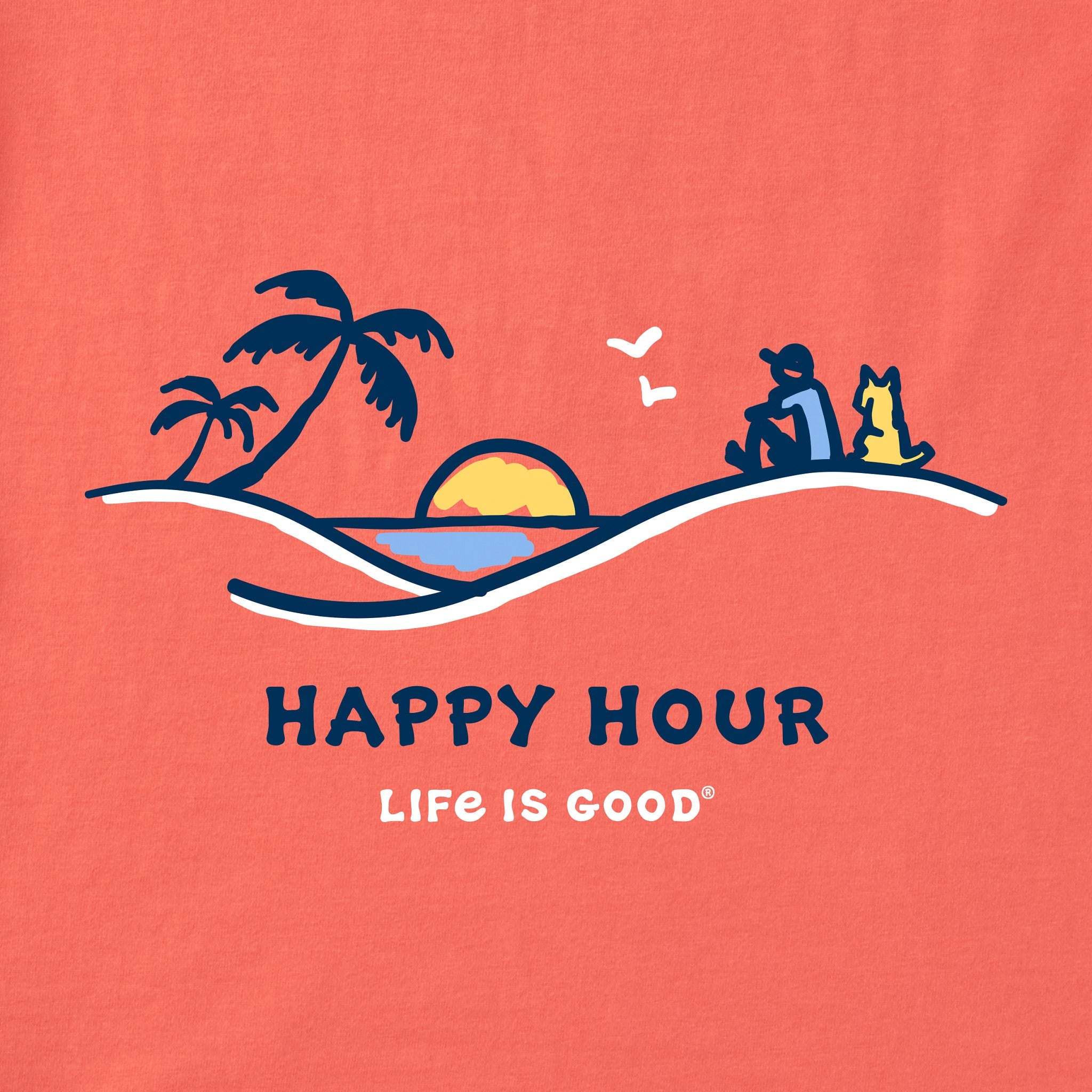 Women's Happy Hour Palm Sunset Short Sleeve Vee