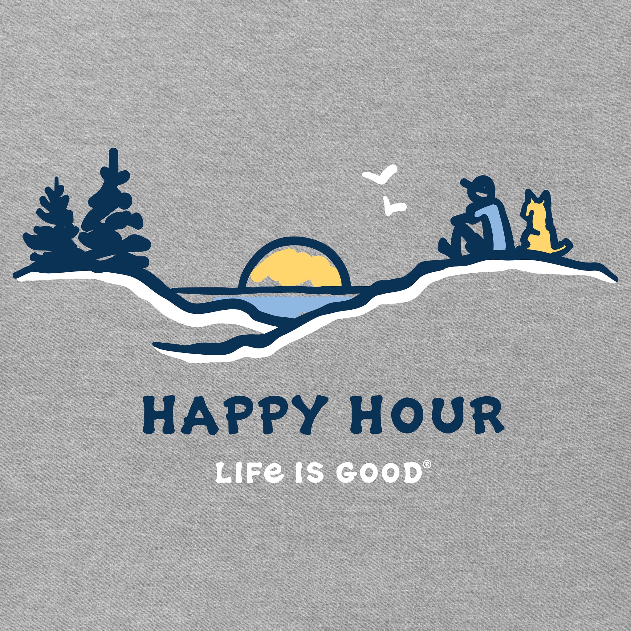 Women's Happy Hour Pine Sunset Short Sleeve Vee