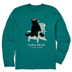 Men's Holiday Adirondack Papa Bear Long Sleeve Crusher Tee