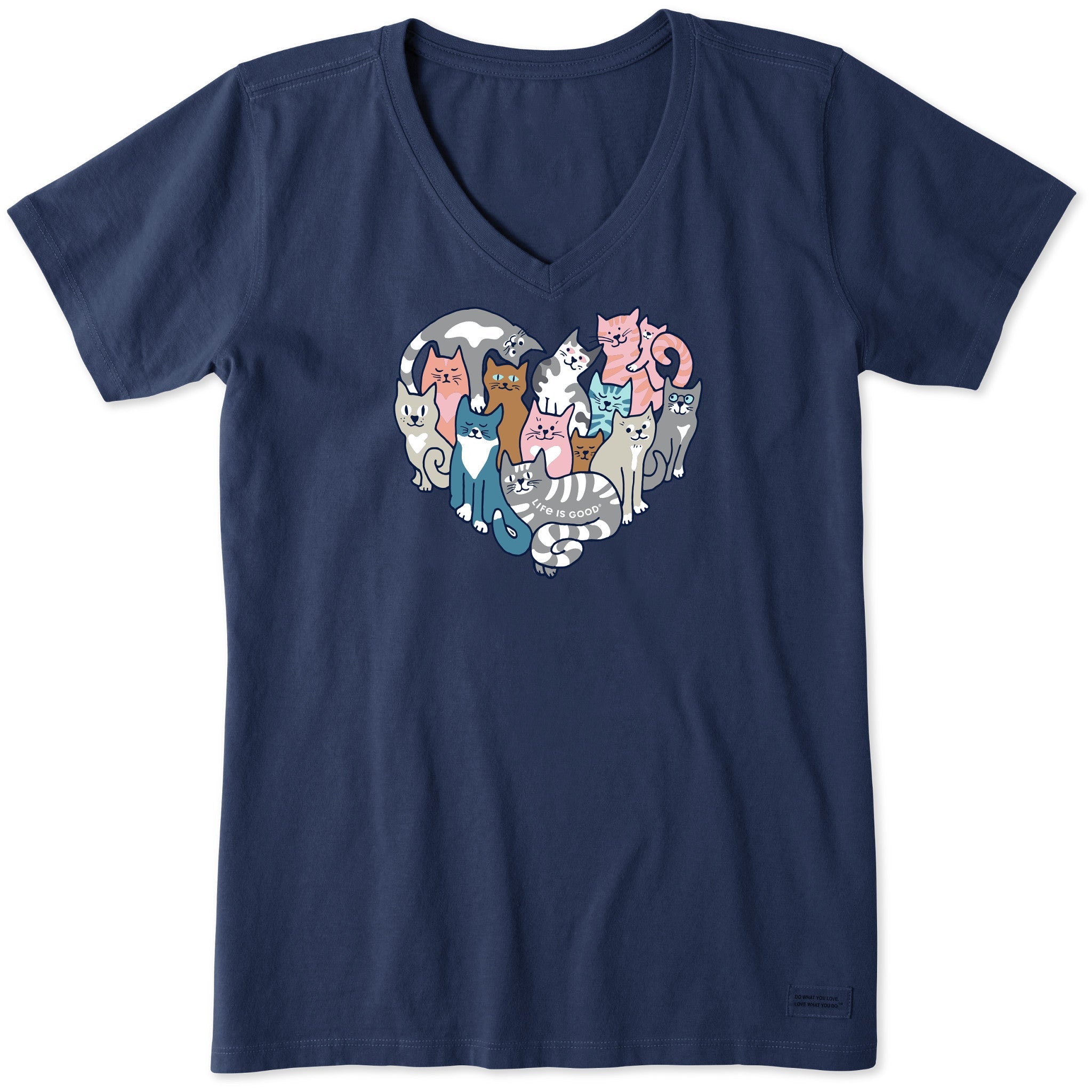 Women's Heart of Cats Short Sleeve Vee
