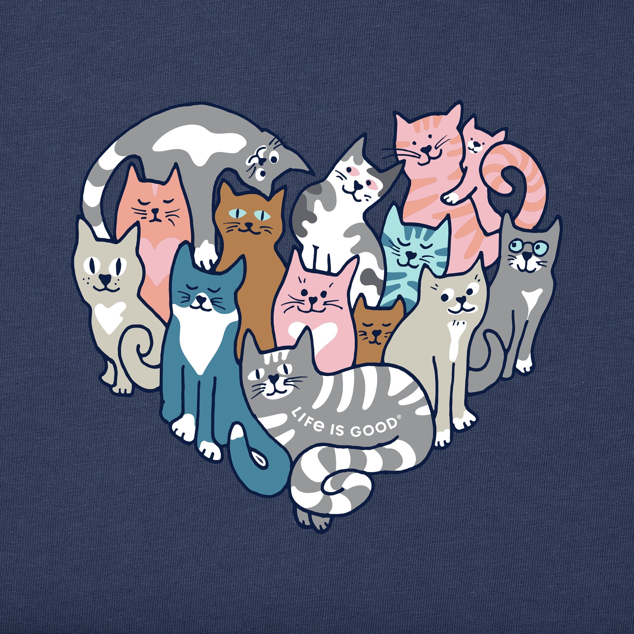 Women's Heart of Cats Short Sleeve Vee
