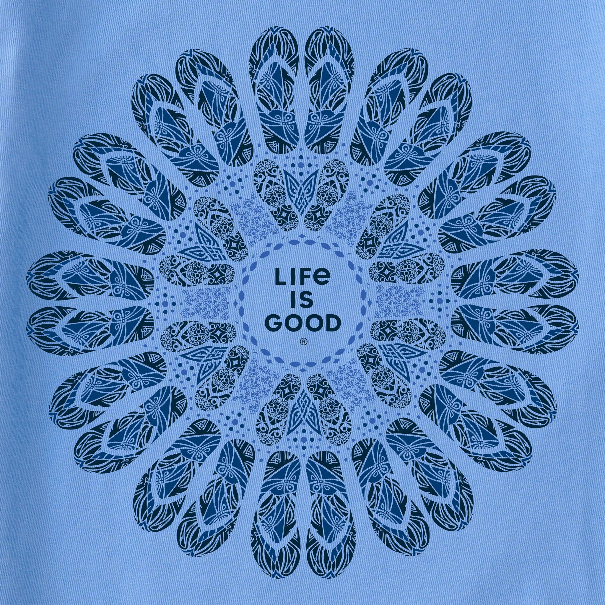 Women's Flip Flop Mandala Short Sleeve Crusher Vee