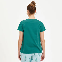 Women's Detailed Wildflowers Snuggle Up Relaxed Sleep Vee