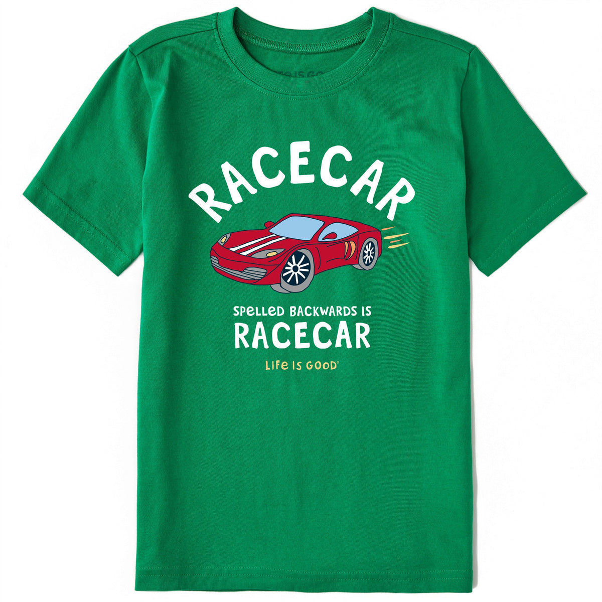 Kids Racecar backwards is Racecar Short Sleeve Crusher Tee