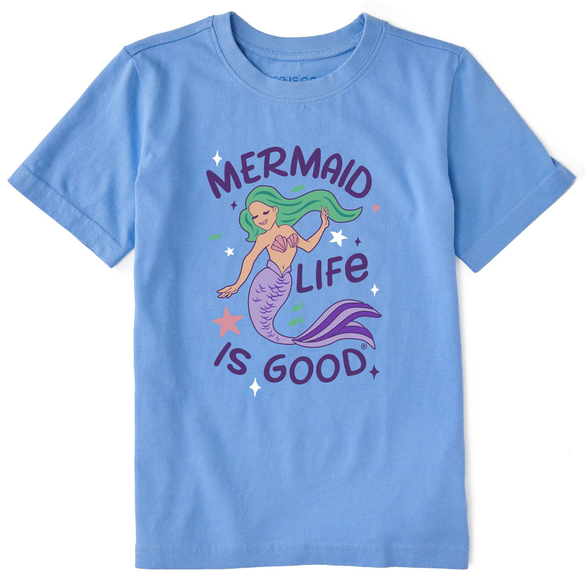 Kids Life is Good Mermaid Short Sleeve Crusher Tee