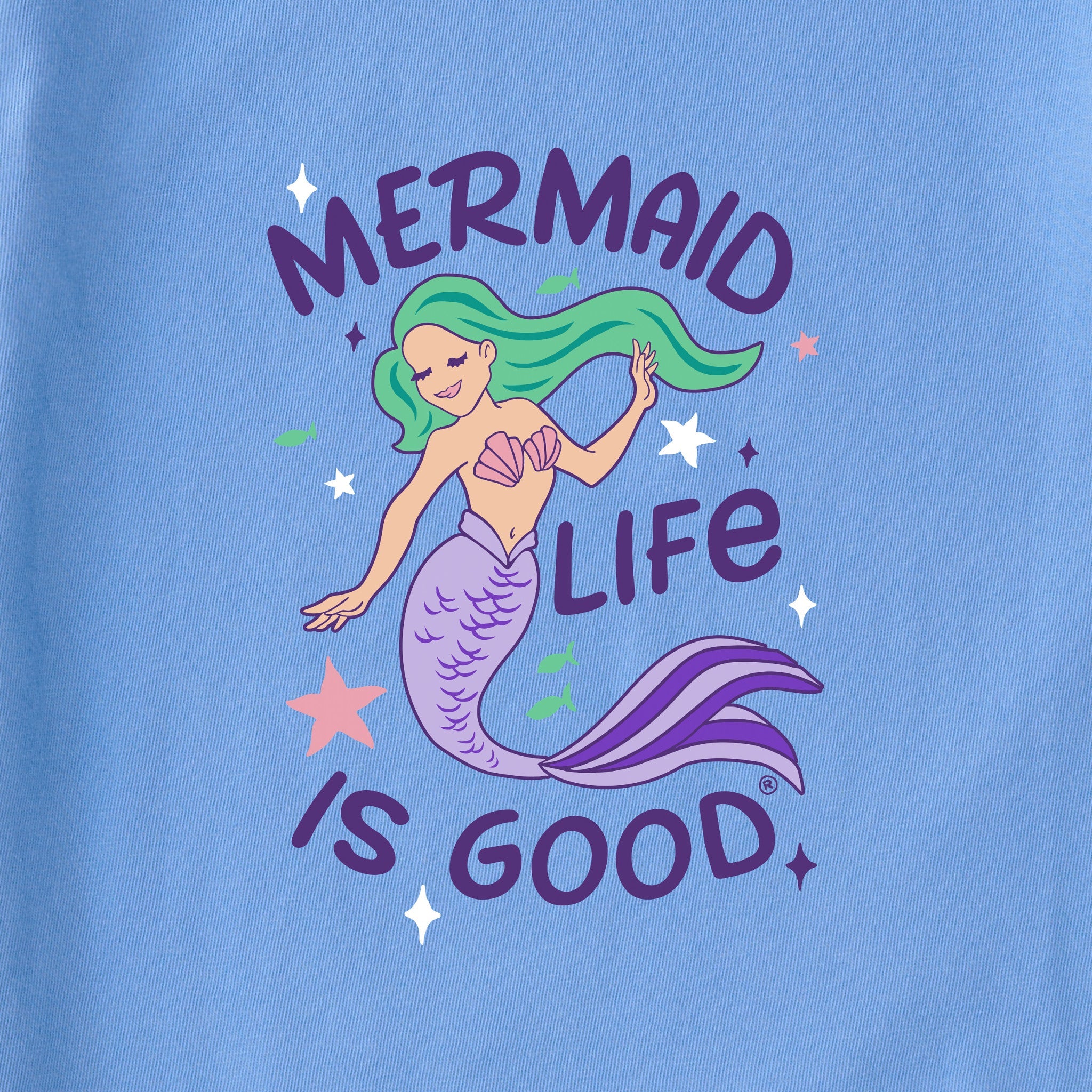 Kids Life is Good Mermaid Short Sleeve Crusher Tee