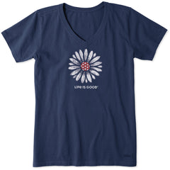 Women's Americana Daisy Short Sleeve Vee