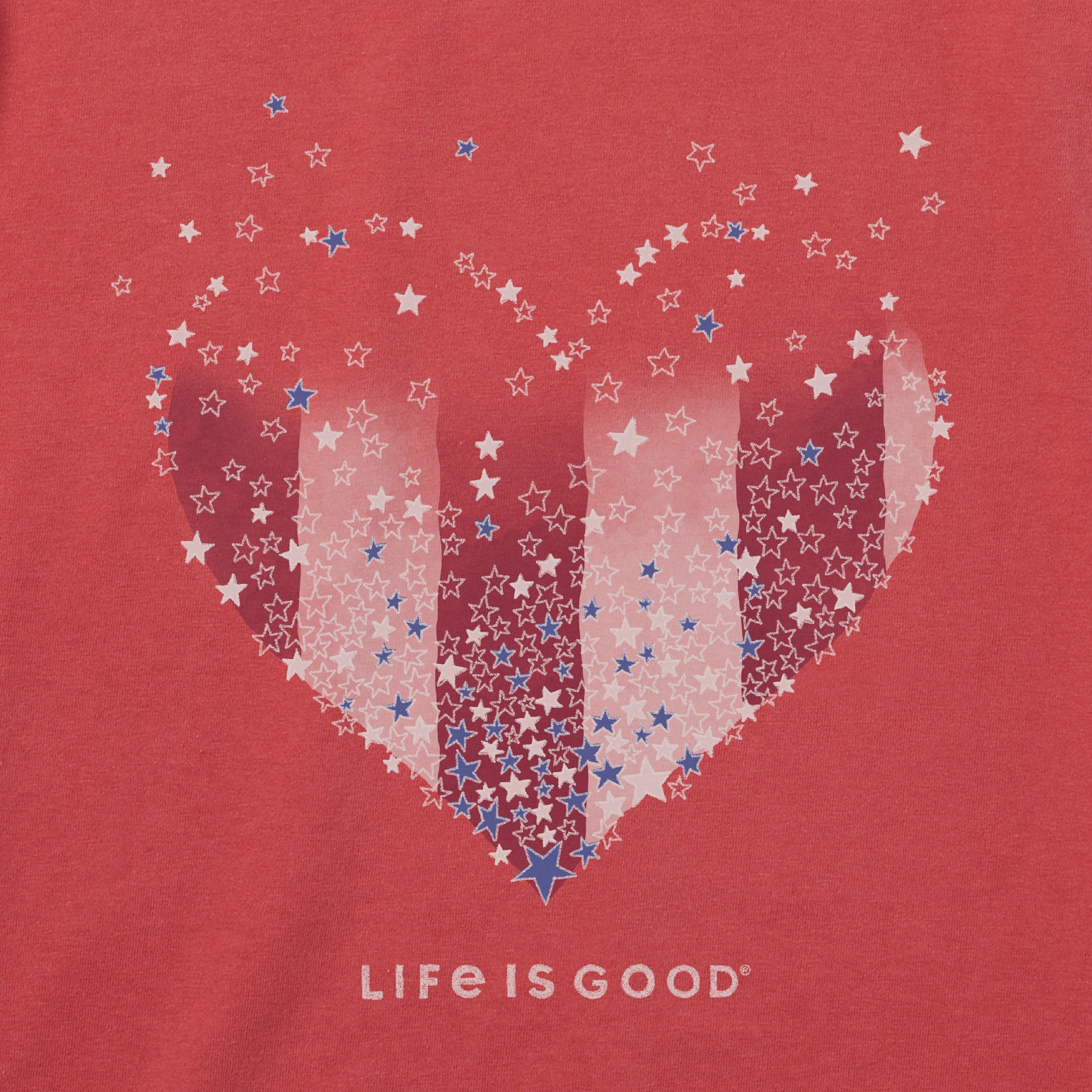 Women's Heart Stars and Stripes Short Sleeve Crusher Vee