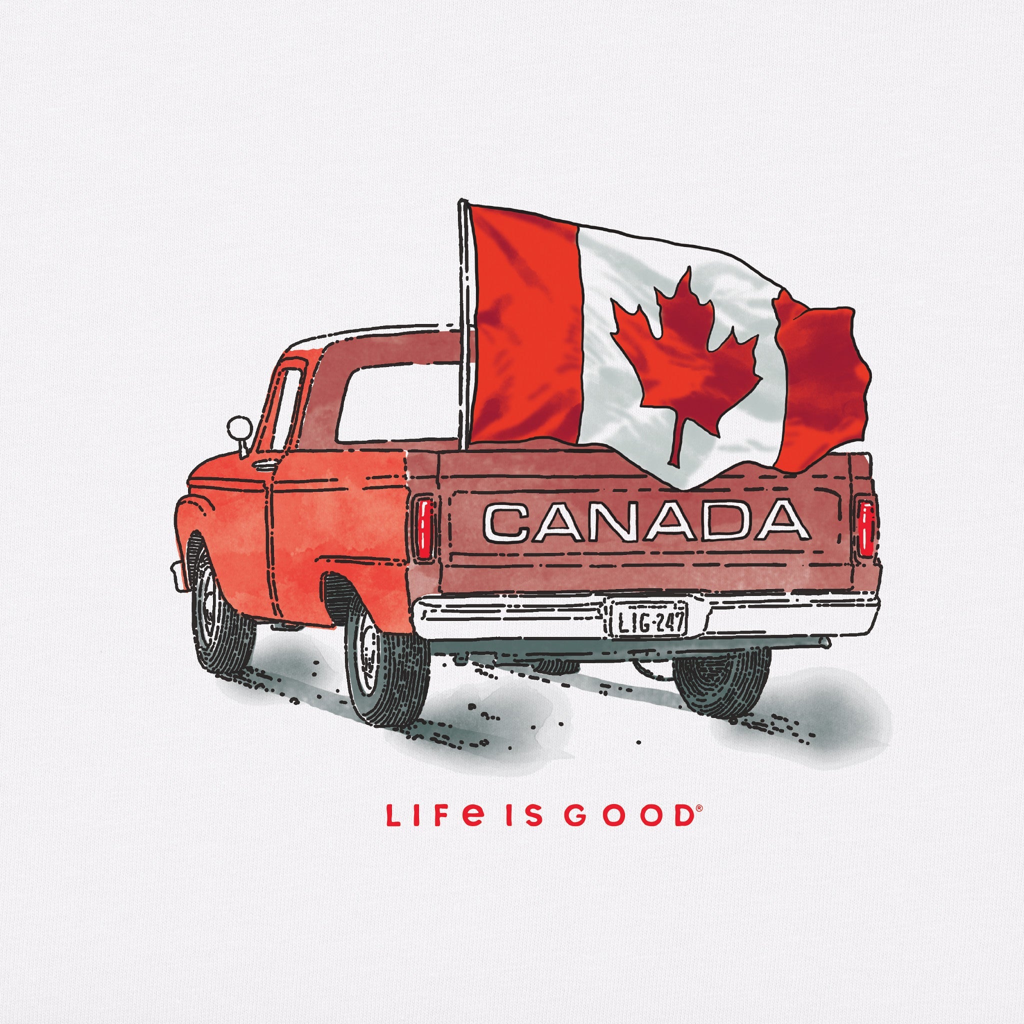 Women's Canada Flag Truck Short Sleeve Tee