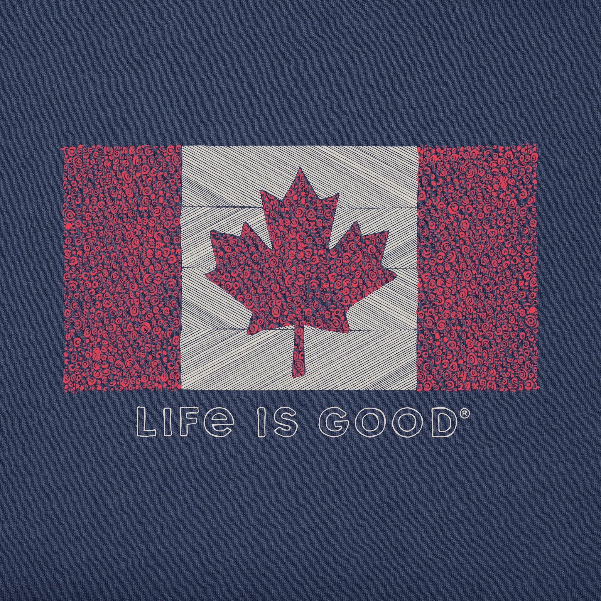 Women's Canada Floral Flag Short Sleeve Vee