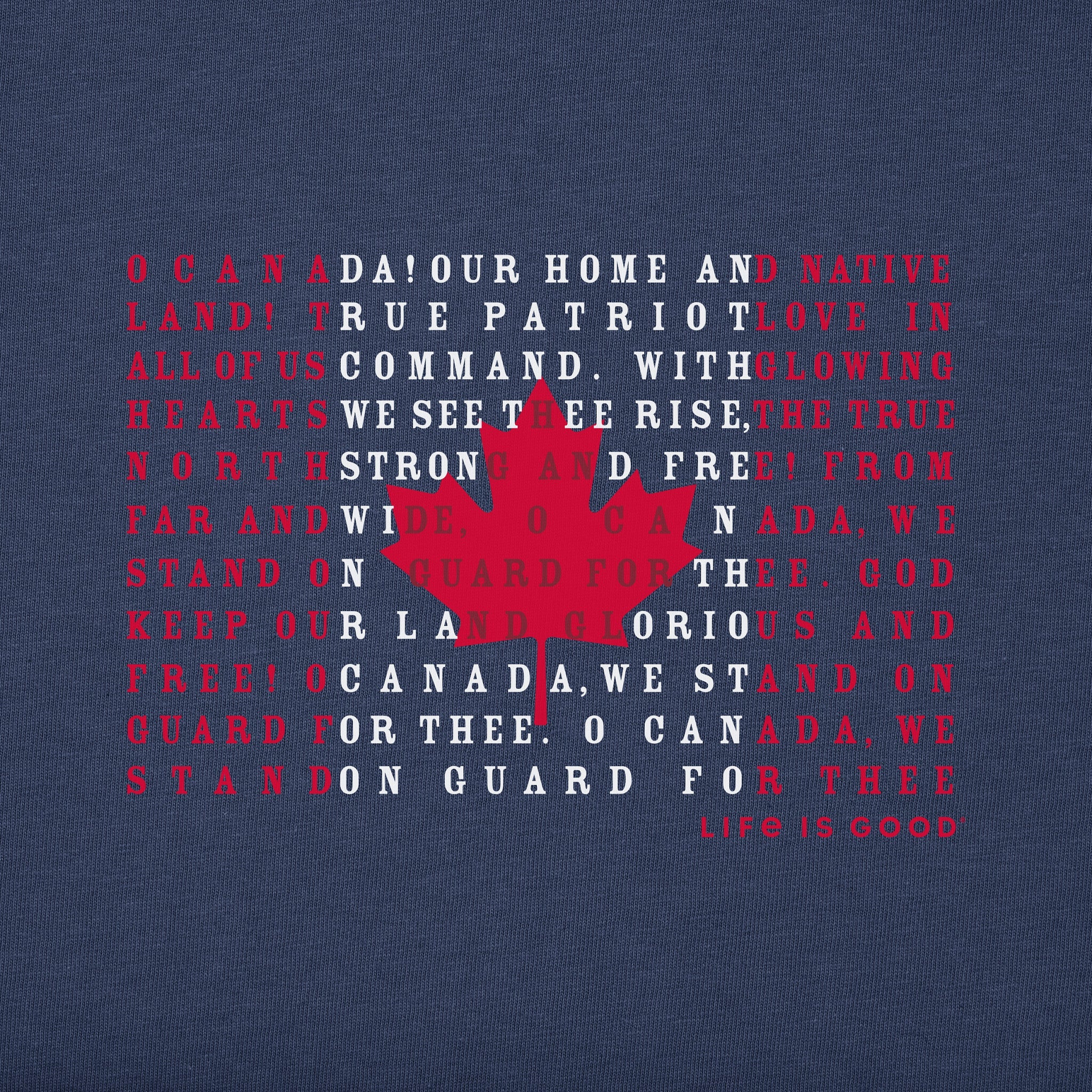 Women's Canada Anthem Flag Short Sleeve Tee