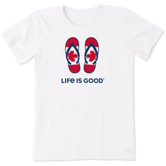 Women's Canadian Flip Flops Short Sleeve Tee