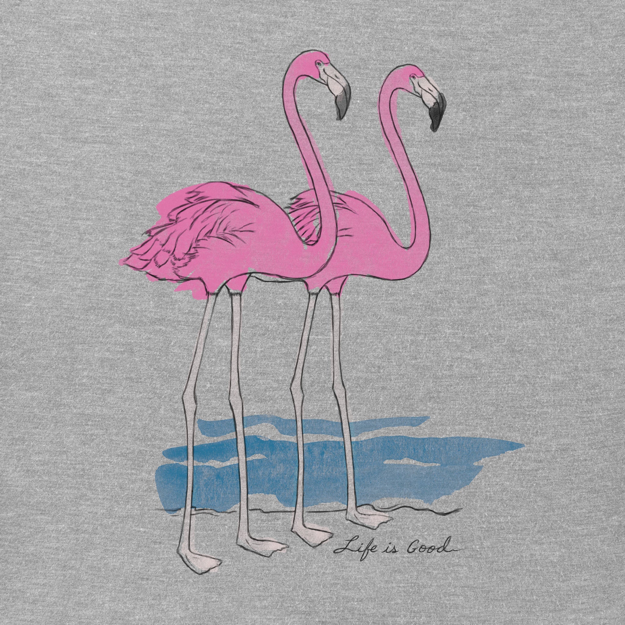 Women's Elegant Flamingos Short Sleeve Vee