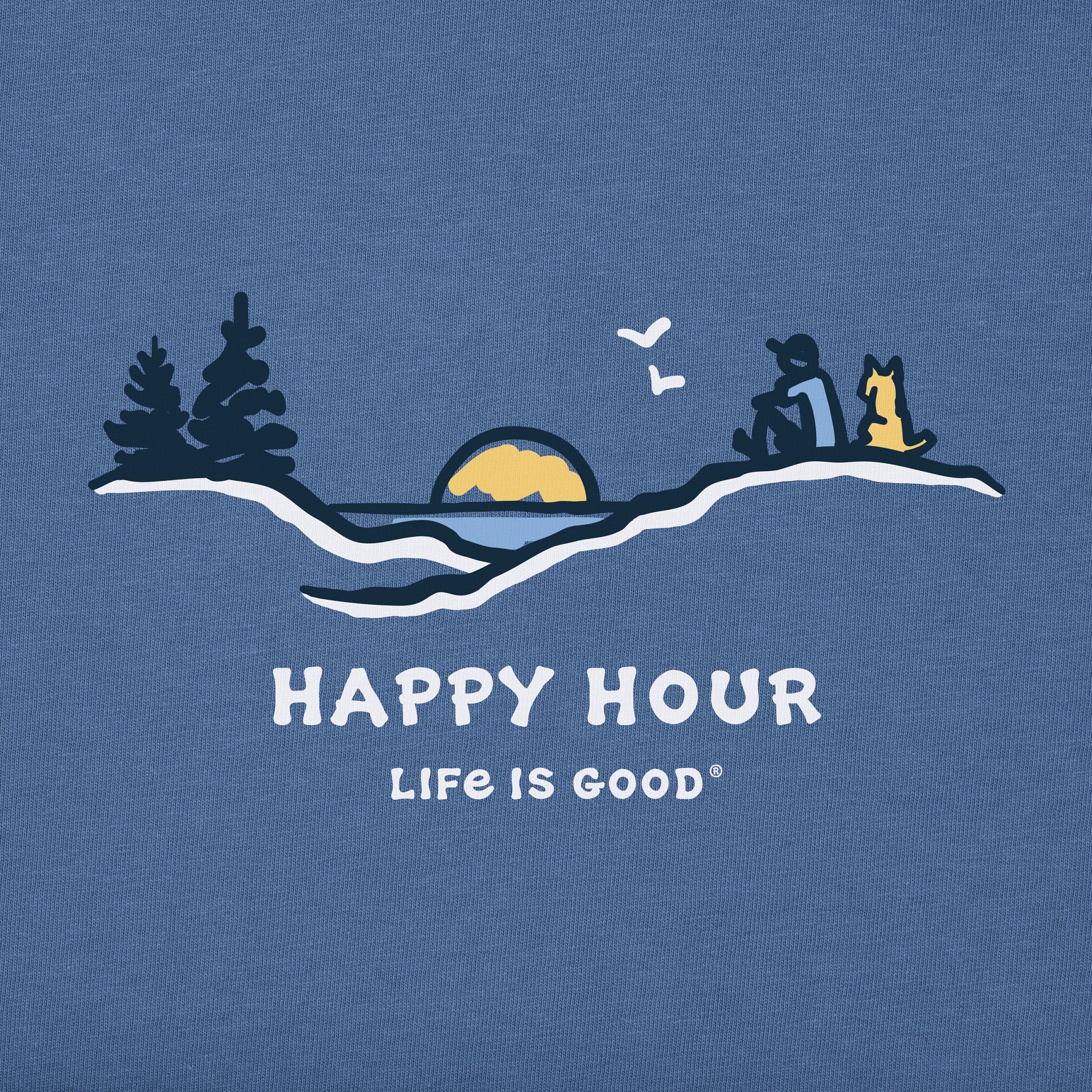 Women's Happy Hour Pine Sunset Short Sleeve Vee