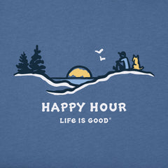 Women's Happy Hour Pine Sunset Short Sleeve Vee