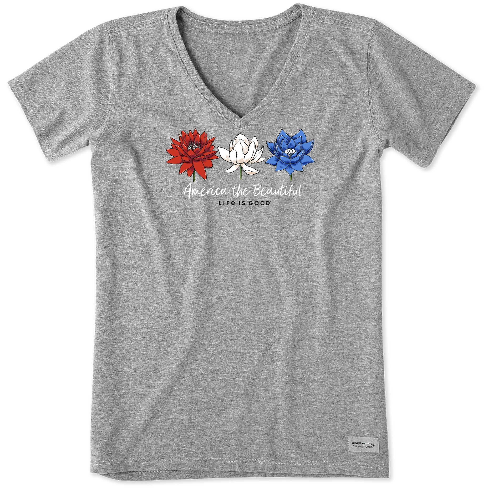 Women's America the Beautiful Lotus Short Sleeve Vee
