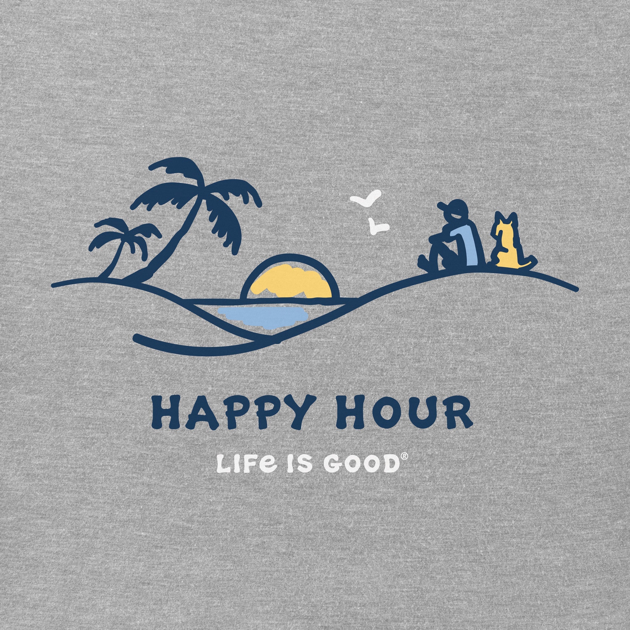 Women's Happy Hour Palm Sunset Short Sleeve Vee