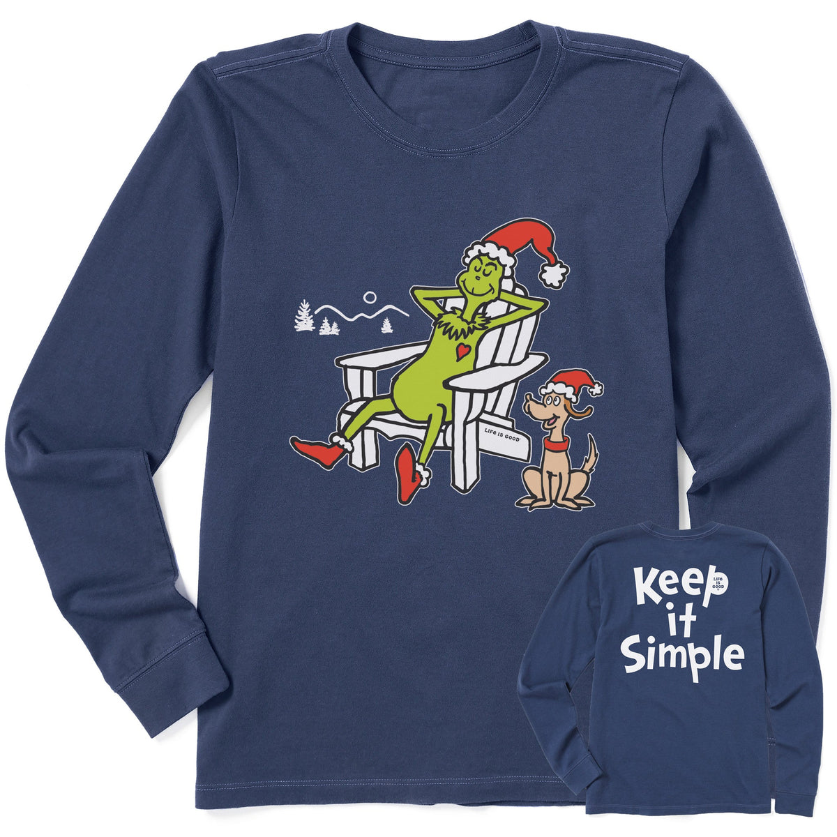 Women's Grinch and Max Adirondack Long Sleeve Crusher Tee