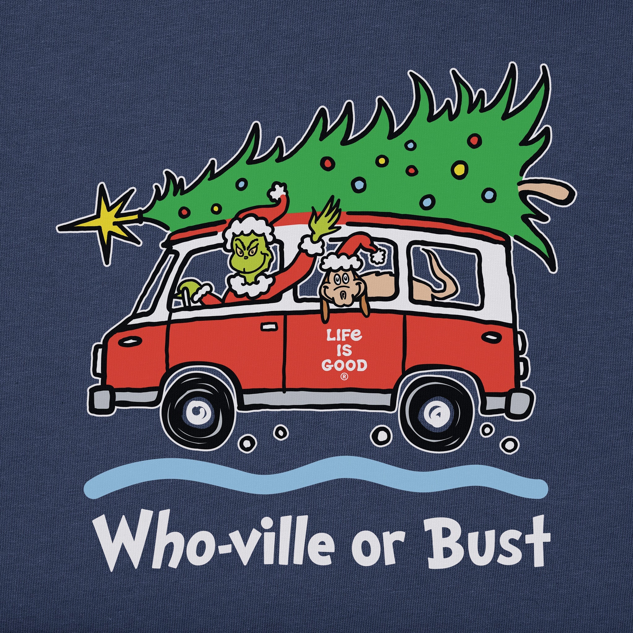 Women's Grinch and Max Who-Ville Or Bust Long Sleeve Crusher Tee