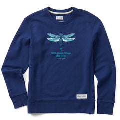 Women's Detailed Dragonfly Simply True Fleece Crew