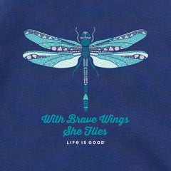 Women's Detailed Dragonfly Simply True Fleece Crew