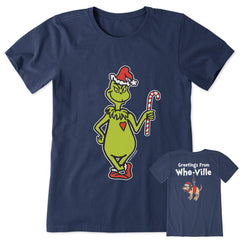 Women's Greetings From Who-Ville Short Sleeve Crusher Tee