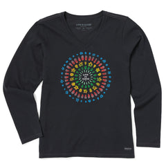 Women's Joy Explosion Vibes Long Sleeve Crusher Vee