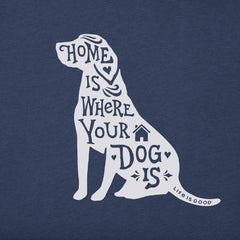 Women's Home is Where Your Dog is Short Sleeve Vee