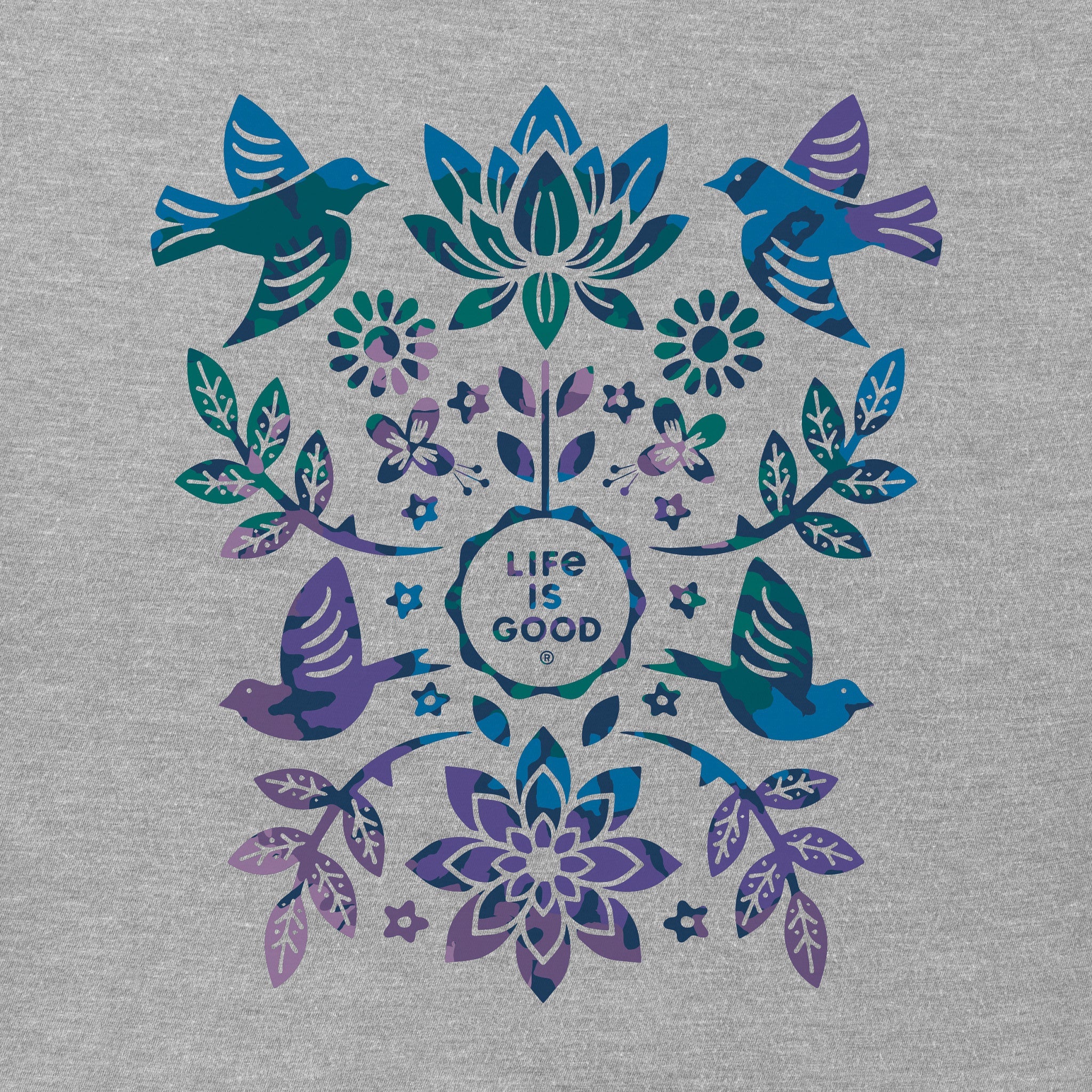 Women's Folk Art Garden Tie Dye Short Sleeve Tee