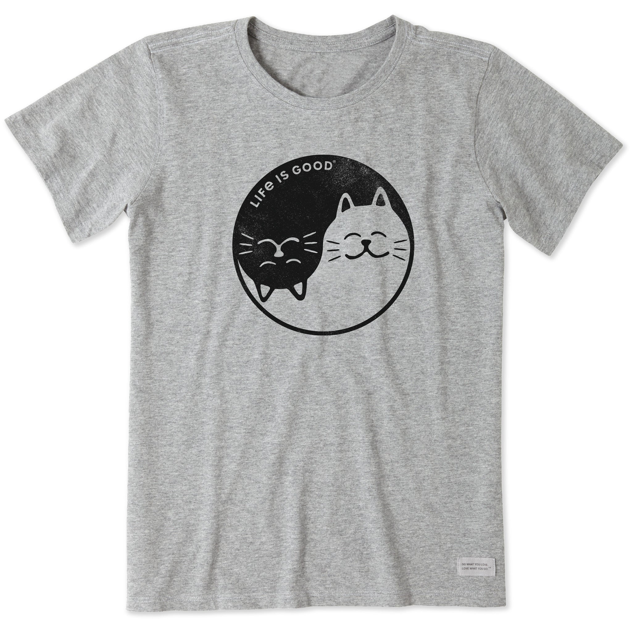 Women's Cat Yin and Yang Short Sleeve Crusher Tee